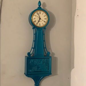 Shiny blue antique clock! Please leave feedback!